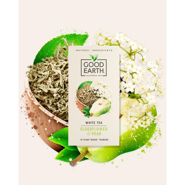 Good Earth Elderflower & Pear Biodegradable Teabags x15 - gallery image 6
