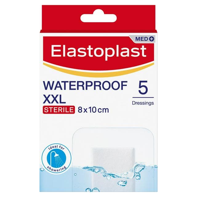 Elastoplast Antibacterial XXL Waterproof Dressings x5 - gallery image 1