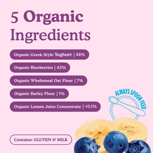 Little Freddie Organic Blueberry & Banana Yoghurt Baby Food Pouch Multipack 6+ Months 6 x 100g - gallery image 3