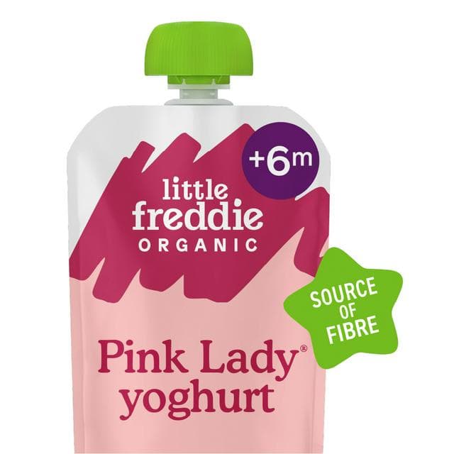 Little Freddie Organic Pink Lady Greek Style Yoghurt Baby Food Pouch 6+ Months 100g - gallery image 1