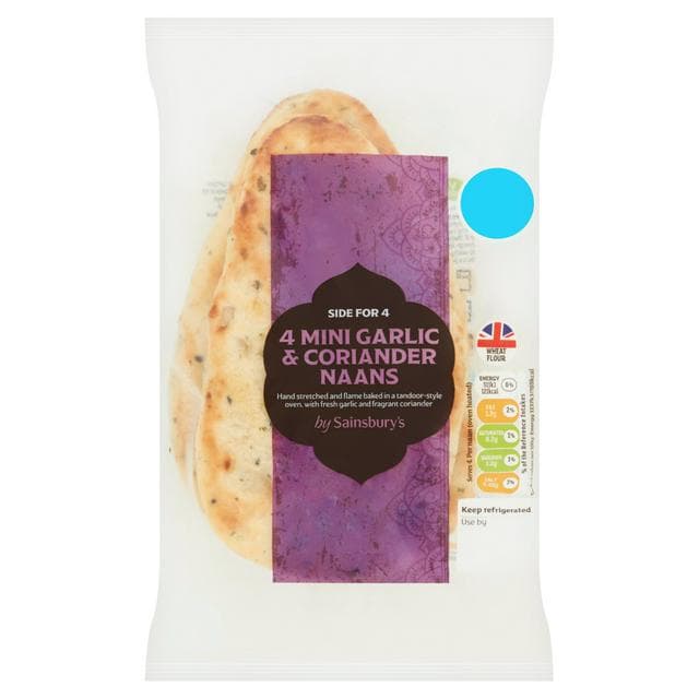 Sainsbury's Mini G&C Naan 4x50g - gallery image 1