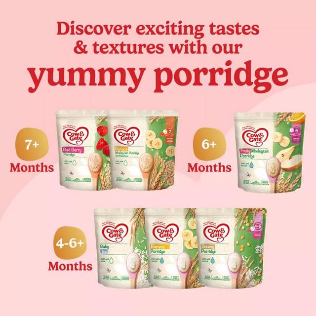 Cow & Gate Red Berry Wholegrain Porridge Baby Cereal 200g - gallery image 4
