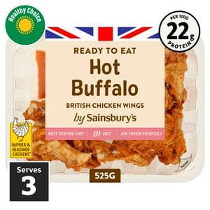 Sainsbury's Hot Buffalo Cooked British Chicken Wings 525g