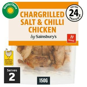 Sainsbury's Chargrilled Salt  Chilli British Chicken Thigh Fillets 150g (Ready to Eat)
