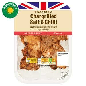 Sainsbury's Chargrilled Salt  Chilli British Chicken Thigh Fillets 150g (Ready to Eat)