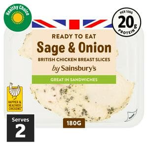 Sainsbury's Sage & Onion Cooked British Chicken Breast Slices 180g