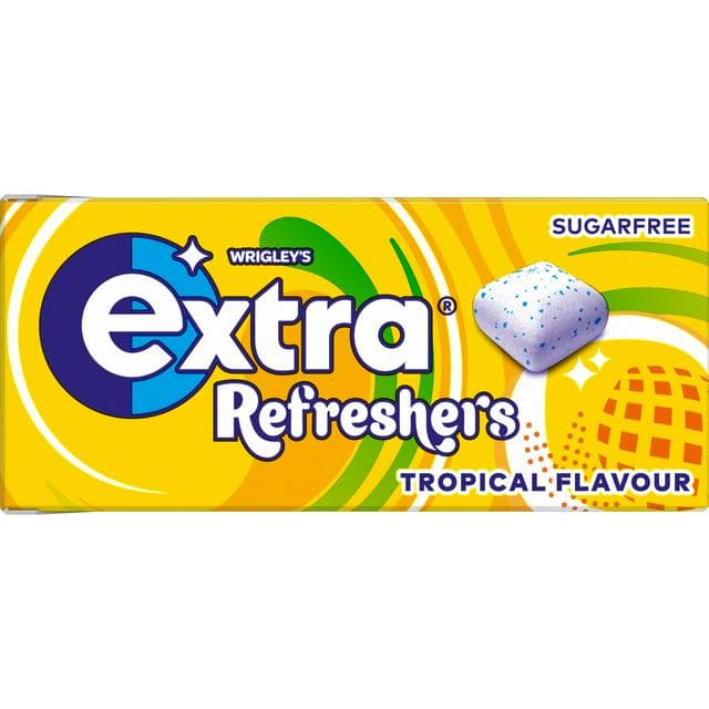 Extra Refreshers Tropical Flavour Sugarfree Chewing Gum Handy Box Pieces x7 - gallery image 1