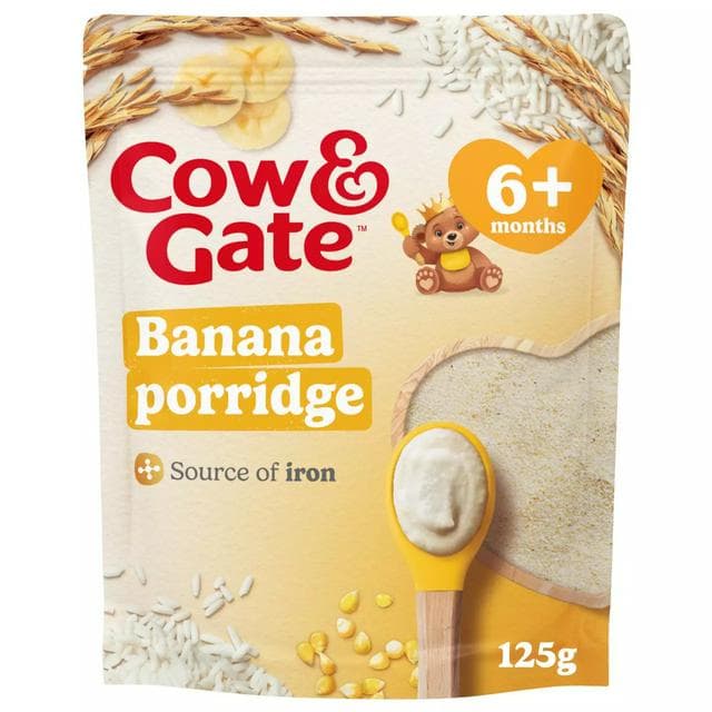 Cow & Gate Banana Porridge Baby Cereal 125g - gallery image 1