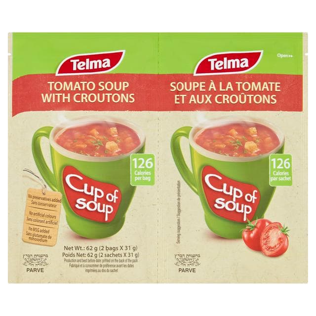 Telma Tomato Cup Soup with Croutons 2x31g - gallery image 1