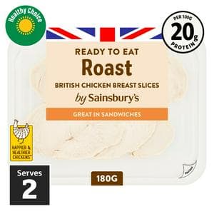 Sainsbury's Roast British Cooked Breast Chicken Slices 180g