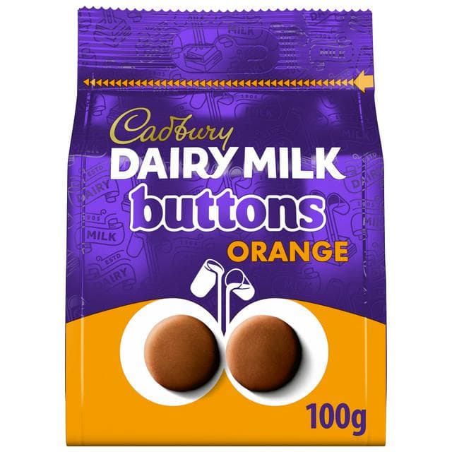 Cadbury Dairy Milk Orange Chocolate Buttons Pouch 100g - gallery image 1