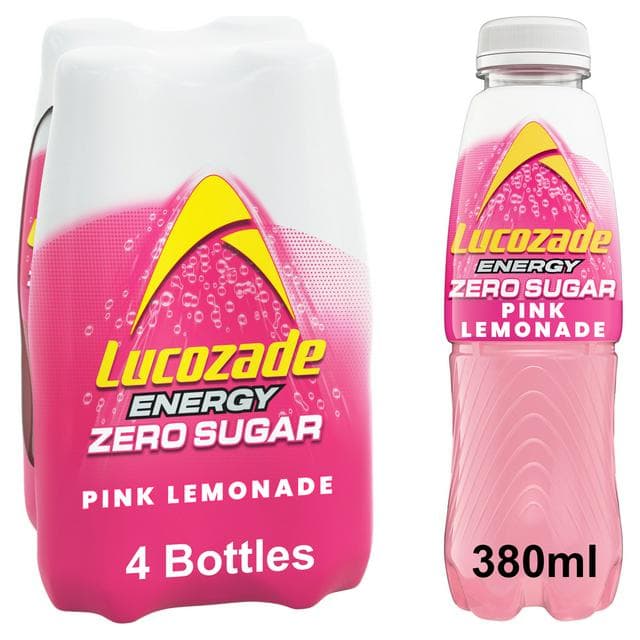 Lucozade Zero Pink Lemonade 4x380ml - gallery image 1