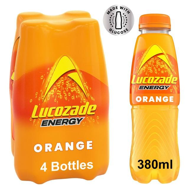 Lucozade Energy Drink Orange 4x380ml - gallery image 1