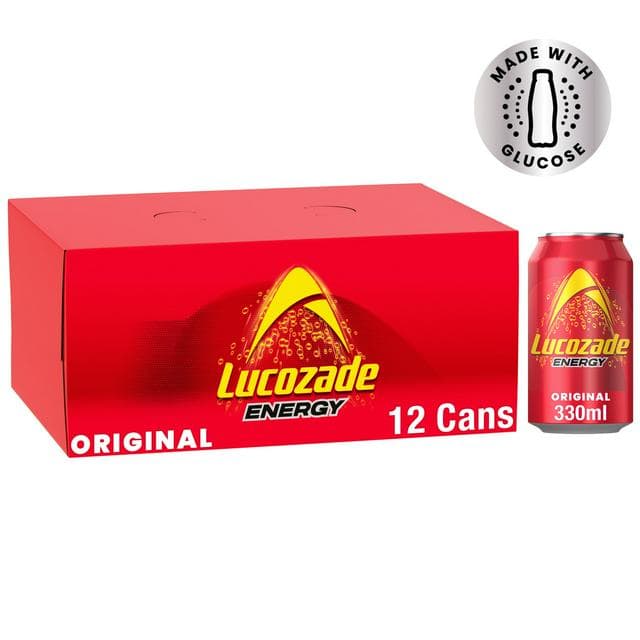 Lucozade Energy Drink Original Cans 12x330ml - gallery image 1