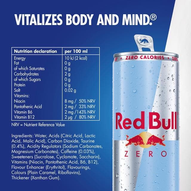 Red Bull Energy Drink Zero 4x250ml - gallery image 3