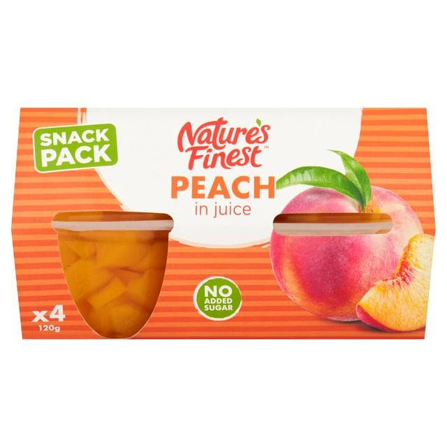 Nature's Finest Peach in Juice 4x120g - gallery image 1