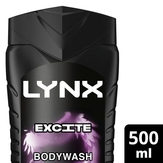 Lynx 500ml Excite 3 in 1 Body Wash Shower Gel for Men - gallery image 1