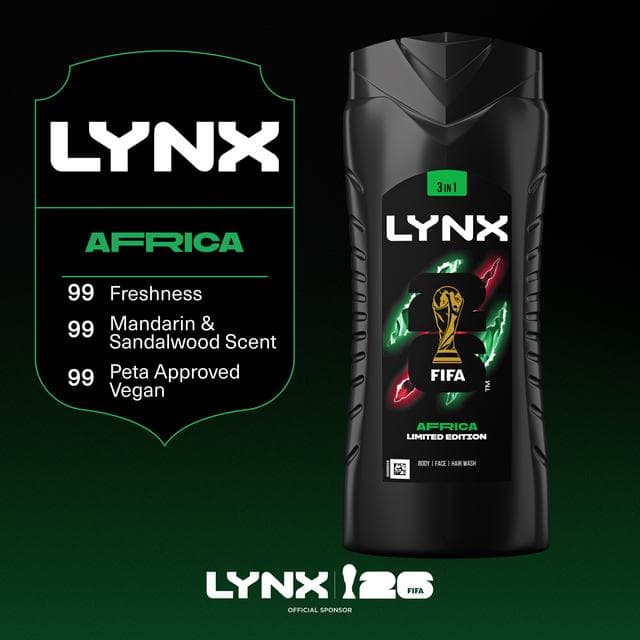 Lynx 500ml Africa 3 in 1 Body Wash Shower Gel for Men - gallery image 4