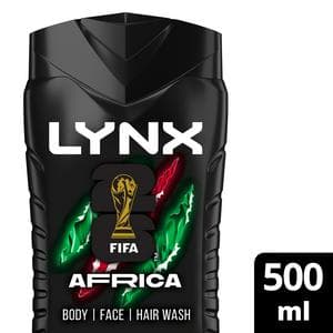 Lynx 500ml Africa 3 in 1 Body Wash Shower Gel for Men