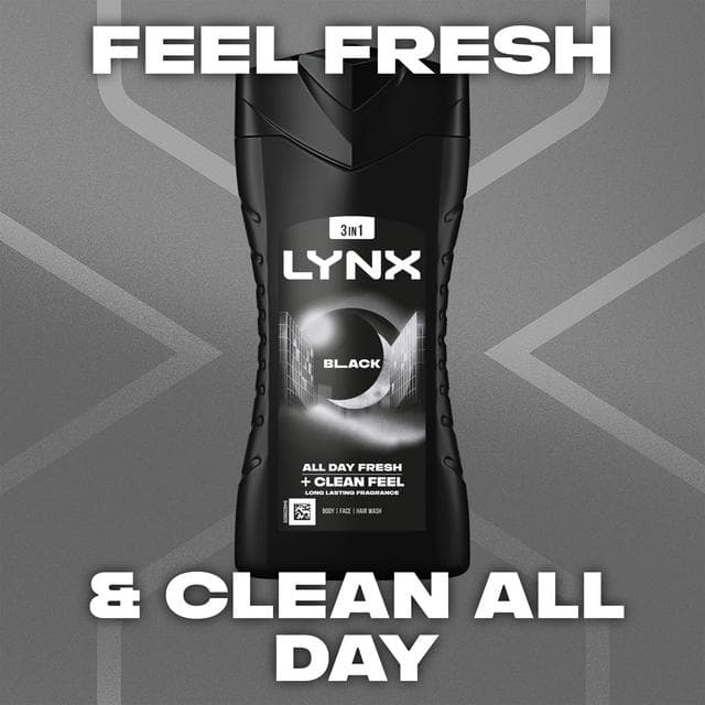 Lynx Black Shower Gel Body Wash for Men 225ml - gallery image 2
