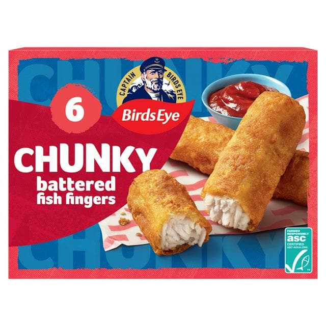 Birds Eye 6 x Chunky Battered Fish Fingers 360g - gallery image 1
