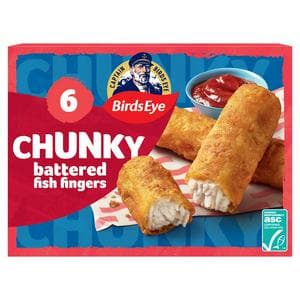 Birds Eye 6 x Chunky Battered Fish Fingers 360g