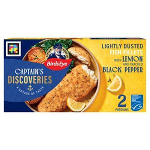 Birds Eye Captain Discoveries 280g Lightly Dusted Fish Fillets with Lemon & Cracked Black Pepper