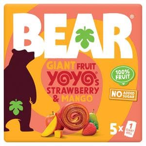 BEAR GIANT Fruit Yoyos Strawberry & Mango Multipack 5x20g