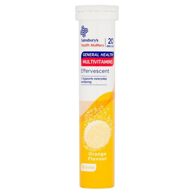 Sainsbury's Multivitamin Effervescent Orange Flavour 20 One a Day - gallery image 1