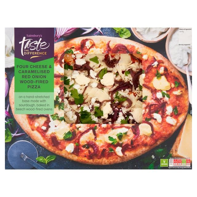 Sainsbury's Wood-Fired Four Cheese & Caramelised Red Onion, Taste the Difference 475g - gallery image 1