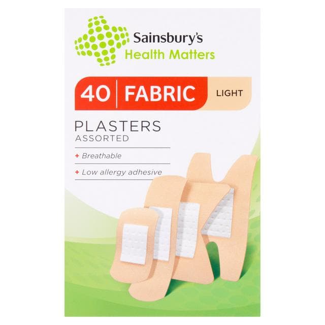 Sainsbury's Health Matters Fabric Light Plasters Assorted x40 - gallery image 1