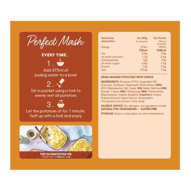 Idahoan Perfect Mash Cheddar Cheese Flavoured 109g - gallery image 2