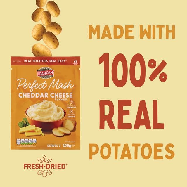 Idahoan Perfect Mash Cheddar Cheese Flavoured 109g - gallery image 3