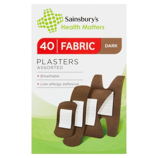 Sainsbury's Fabric Dark Plasters Assorted x40 - gallery image 1