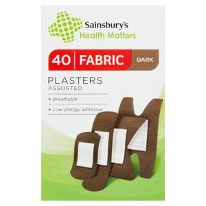 Sainsbury's Fabric Dark Plasters Assorted x40