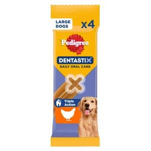 Pedigree Dentastix Daily Adult Large Dog Treats Dental Sticks x4 154g