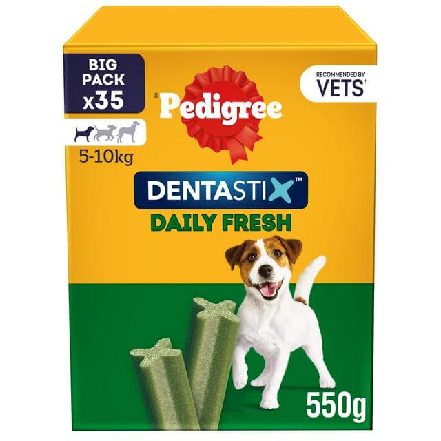 Pedigree Dentastix Fresh Adult Small Dog Treats Dental Sticks x35 550g - gallery image 1