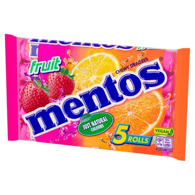 Mentos Fruit Chewy Dragees Rolls 5x38g - gallery image 5