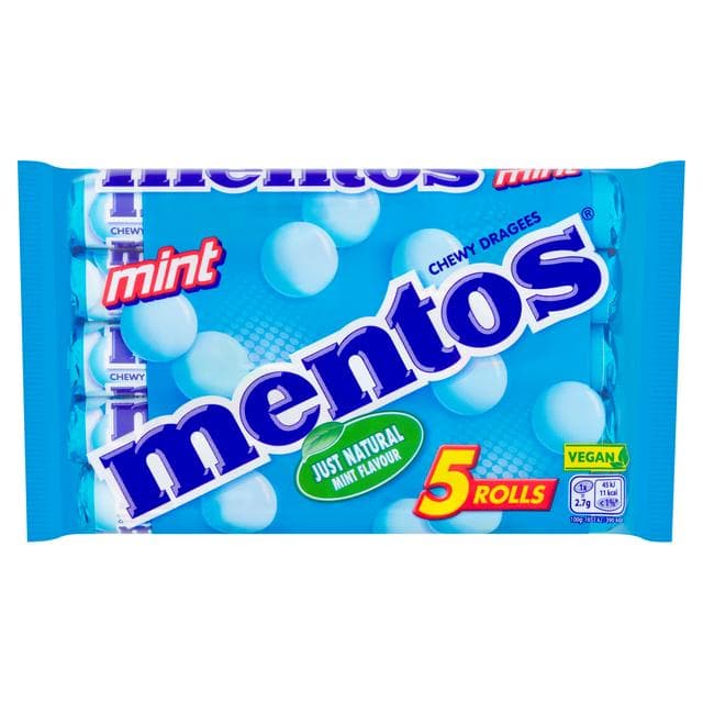Mentos Chewy Dragees Mint Rolls 5x38g - gallery image 5