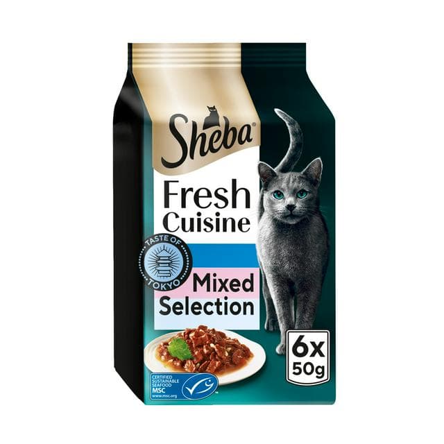Sheba Fresh Cuisine Taste of Tokyo in Gravy Wet Cat Food Pouches 6 x 50g - gallery image 1