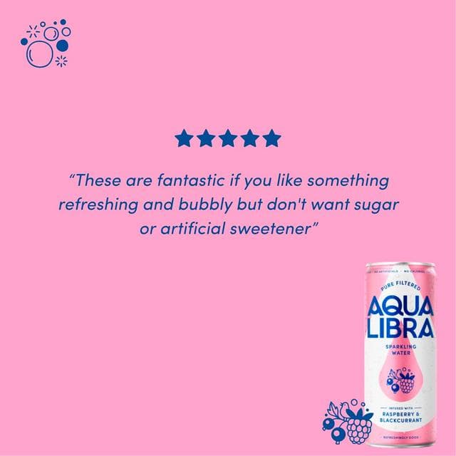 Aqua Libra Sparkling Water Infused with Raspberry & Blackcurrant 4x330ml - gallery image 5