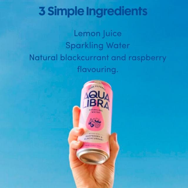 Aqua Libra Sparkling Water Infused with Raspberry & Blackcurrant 4x330ml - gallery image 6