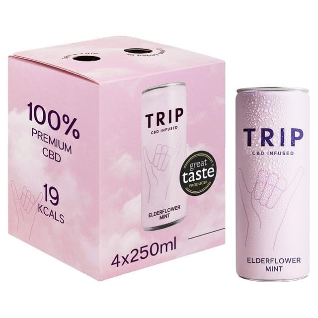 TRIP 4 x 250ml Elderflower Mint Sparkling Drink - gallery image 1