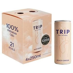 TRIP 4 x 250ml Peach Ginger Sparkling Drink