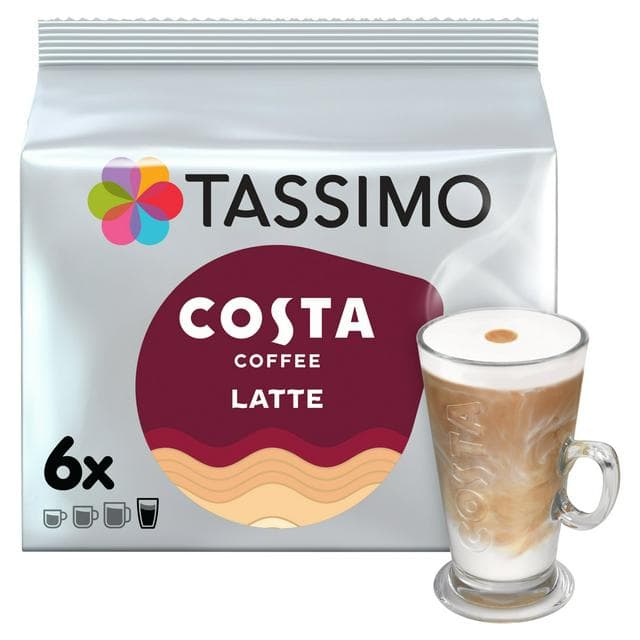 Tassimo Costa Latte Coffee Pods x6 - gallery image 1