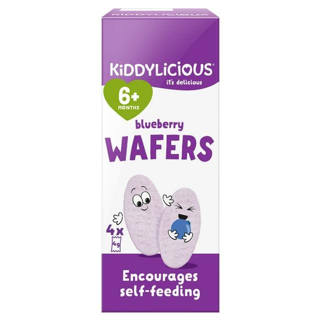 Kiddylicious Blueberry Mini Wafers Baby Snacks 4x4g - gallery image 1