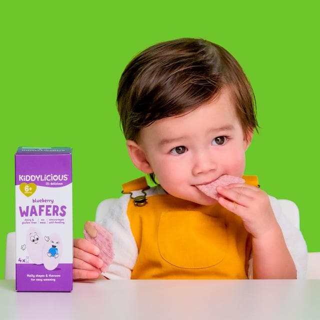 Kiddylicious Blueberry Mini Wafers Baby Snacks 4x4g - gallery image 4