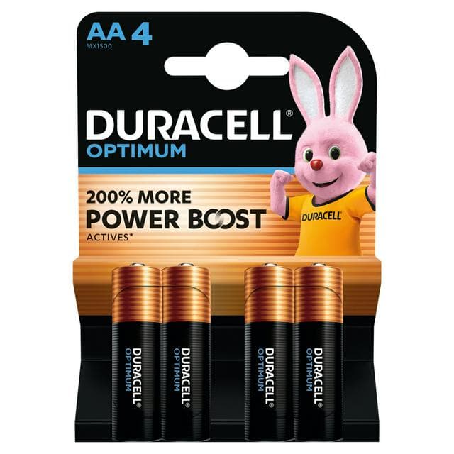 Duracell Pack of 4 Optimum AA Batteries - gallery image 1