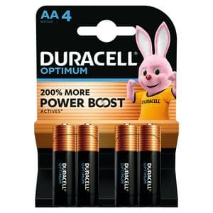 Duracell Pack of 4 Optimum AA Batteries