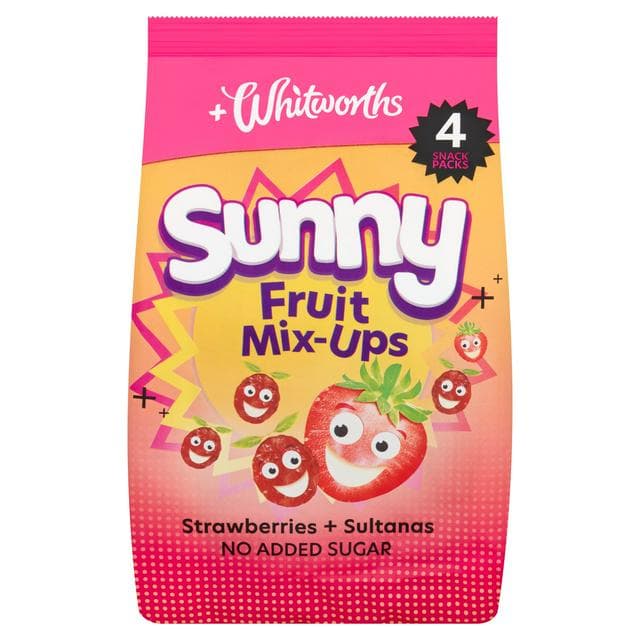 Whitworths Sunny Fruit Mix-Ups Strawberries & Sultanas 4x18g - gallery image 1